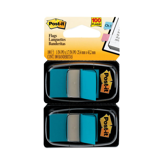Post-it Standard Page Flags in Dispenser, Blue, 50 Flags/Dispenser, 2 Dispensers/Pack