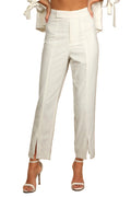 Lulus Endearing Romance Ivory Slim Leg Trouser Pants, Size Large by Vanessa Jane