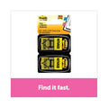 Post-it Arrow Message 1" Page Flags, "Notarize," Yellow, 50 Flags/Dispenser, 2 Dispensers/Pack