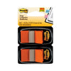 Post-it Standard Page Flags in Dispenser, Orange, 50 Flags/Dispenser, 2 Dispensers/Pack