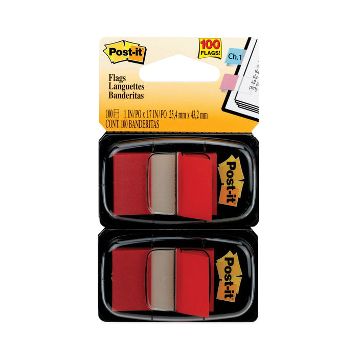 Post-it Standard Page Flags in Dispenser, Red, 50 Flags/Dispenser, 2 Dispensers/Pack