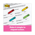 Post-it Arrow Message 0.5" Page Flags, Sign and Date, 4 Primary Colors, 20 Flags/Dispenser, 4 Dispensers/Pack