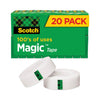 Scotch Magic Tape Value Pack, 1" Core, 0.75" x 83.33 ft, Clear, 20/Pack