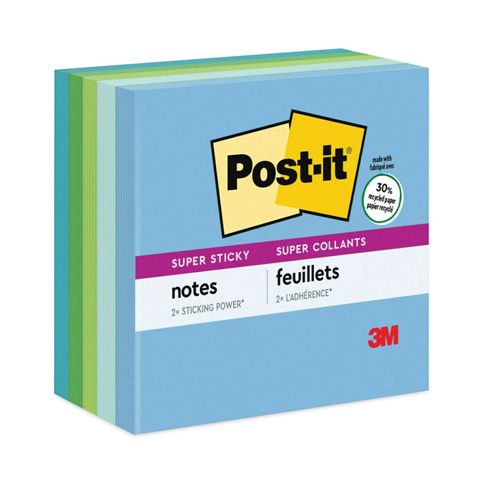 Post-it Recycled Notes in Oasis Collection Colors, 3" x 3", 90 Sheets/Pad, 5 Pads/Pack