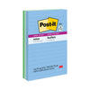 Post-it Recycled Notes in Oasis Collection Colors, Note Ruled, 4" x 6", 90 Sheets/Pad, 3 Pads/Pack