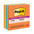 Post-it Pads in Energy Boost Collection Colors, Note Ruled, 4" x 4", 90 Sheets/Pad, 6 Pads/Pack