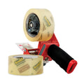 Scotch Packaging Tape Dispenser with Two Rolls of Tape, 3" Core, For Rolls Up to 0.75" x 60 yds, Red