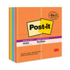 Post-it Pads in Energy Boost Collection Colors, 3" x 3", 90 Sheets/Pad, 24 Pads/Pack