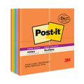 Post-it Pads in Energy Boost Collection Colors, 3" x 3", 90 Sheets/Pad, 24 Pads/Pack
