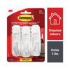 Command General Purpose Hooks Multi-Pack, Large, 5 lb Cap, White, 3 Hooks and 6 Strips/Pack