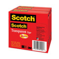 Scotch Transparent Tape, 3" Core, 1" x 72 yds, Transparent, 3/Pack