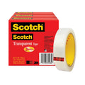 Scotch Transparent Tape, 3" Core, 1" x 72 yds, Transparent, 3/Pack