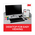 3M Fold-Flat Freestanding Desktop Copyholder, 150 Sheet Capacity, Plastic, Black/Silver Clip