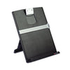 3M Fold-Flat Freestanding Desktop Copyholder, 150 Sheet Capacity, Plastic, Black/Silver Clip