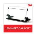 3M In-Line Adjustable Desktop Copyholder,150 Sheet Capacity, Plastic, Black/Clear