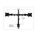 3M Dual Monitor Mount, For 27" Monitors, 360 Degree Rotation, +45 Degree/-45 Degree Tilt, 90 Degree Pan, Black, Supports 20 lb
