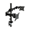 3M Dual Monitor Mount, For 27" Monitors, 360 Degree Rotation, +45 Degree/-45 Degree Tilt, 90 Degree Pan, Black, Supports 20 lb