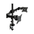 3M Dual Monitor Mount, For 27" Monitors, 360 Degree Rotation, +45 Degree/-45 Degree Tilt, 90 Degree Pan, Black, Supports 20 lb