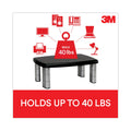 3M Extra-Wide Adjustable Monitor Stand, 20" x 12" x 1" to 5.78", Silver/Black, Supports 40 lbs