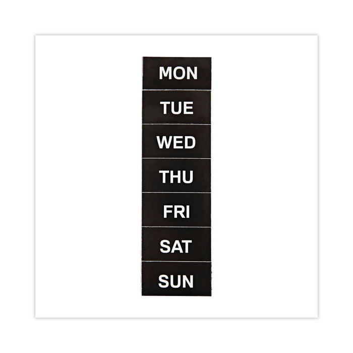 MasterVision Interchangeable Magnetic Board Accessories, Days of Week, Black/White, 2" x 1", 7 Pieces