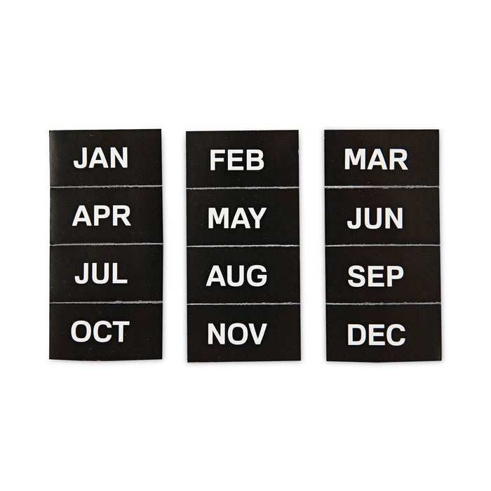 MasterVision Interchangeable Magnetic Board Accessories, Months of Year, Black/White, 2" x 1", 12 Pieces