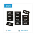 MasterVision Interchangeable Magnetic Board Accessories, Months of Year, Black/White, 2" x 1", 12 Pieces