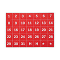 MasterVision Interchangeable Magnetic Board Accessories, Calendar Dates, Red/White, 1" x 1", 31 Pieces