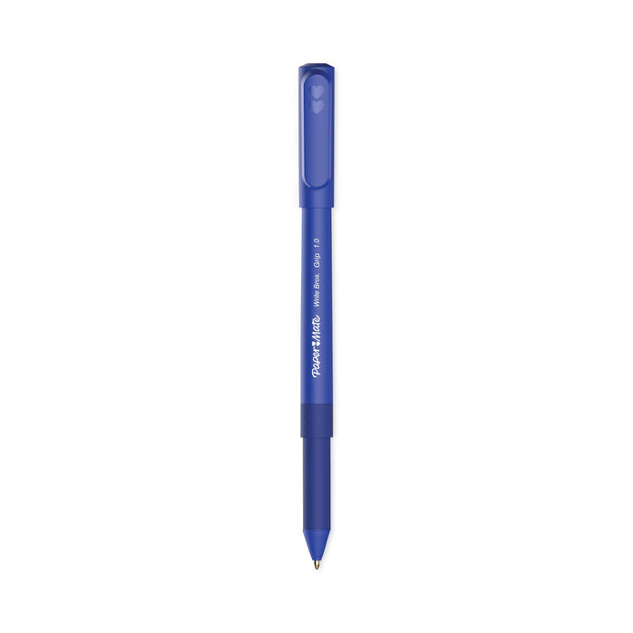 Paper Mate Write Bros. Grip Ballpoint Pen, Stick, Medium 1 mm, Blue Ink, Blue Barrel, Dozen
