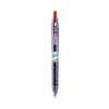 Pilot B2P Bottle-2-Pen Recycled Gel Pen, Retractable, Fine 0.7 mm, Red Ink, Translucent Blue Barrel