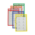 C-Line Reusable Dry Erase Pockets, 6 x 9, Assorted Primary Colors, 10/Pack