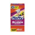 Hefty Slider Bags, 1 qt, 1.5 mil, 8" x 7", Clear, 40/Box