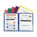 C-Line Classroom Connector Folders, 11 x 8.5, Clear/Assorted, 6/Pack