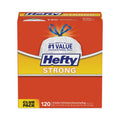 Hefty Strong Tall Kitchen Drawstring Bags, 13 gal, 0.9 mil, 23.75" x 27", White, 360/Carton