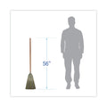 Boardwalk Warehouse Broom, Yucca Corn Fiber Bristles, 56" Overalll Length, Natural, 12/Carton