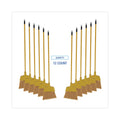 Boardwalk Corn Fiber Angled-Head Lobby Brooms, 55" Handle, Yellow, 12/Carton