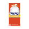 Hefty Easy Flaps Trash Bags, 13 gal, 0.8 mil, 23.75" x 28", White, 80/Box
