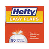 Hefty Easy Flaps Trash Bags, 13 gal, 0.69 mil, 23.75" x 28", White, 480/Carton