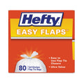 Hefty Easy Flaps Trash Bags, 13 gal, 0.69 mil, 23.75" x 28", White, 480/Carton