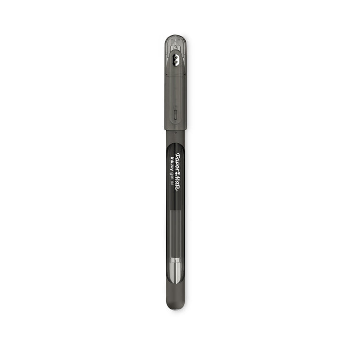 Paper Mate InkJoy Gel Pen, Stick, Medium 0.7 mm, Black Ink, Black Barrel, Dozen