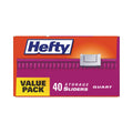 Hefty Slider Bags, 1 gal, 1.5 mil, 10.56" x 11", Clear, 270/Carton