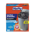 Hefty Ultra Strong BlackOut Tall-Kitchen Drawstring Bags, 13 gal, 0.9 mil, 23.75" x 24.88", Black, 240/Carton