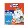 Hefty Ultra Strong Scented Tall White Kitchen Bags, 13 gal, 0.9 mil, 24.75" x 24.88", White, 240/Carton