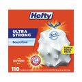 Hefty Ultra Strong Tall Kitchen and Trash Bags, 13 gal, 0.9 mil, 23.75" x 24.88", White, 330/Carton