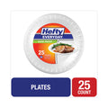 Hefty Soak Proof Tableware, Foam Plates, 10.25" dia, White, 25/Pack