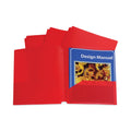 C-Line Two-Pocket Heavyweight Poly Portfolio Folder, 3-Hole Punch, 11 x 8.5, Red, 25/Box
