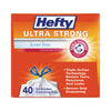 Hefty Ultra Strong Tall Kitchen and Trash Bags, 13 gal, 0.9 mil, 23.75" x 24.88", White, 40/Box, 6 Boxes/Carton