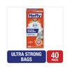 Hefty Ultra Strong Tall Kitchen and Trash Bags, 13 gal, 0.9 mil, 23.75" x 24.88", White, 40/Box