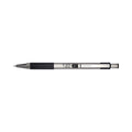 Zebra F-301 Ballpoint Pen, Retractable, Medium 1 mm, Black Ink, Stainless Steel/Black Barrel