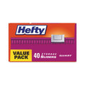 Hefty Slider Bags, 1 qt, 1.5 mil, 8" x 7", Clear, 360/Carton