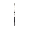Zebra F-301 Ballpoint Pen, Retractable, Bold 1.6 mm, Black Ink, Stainless Steel/Black Barrel, 12/Pack